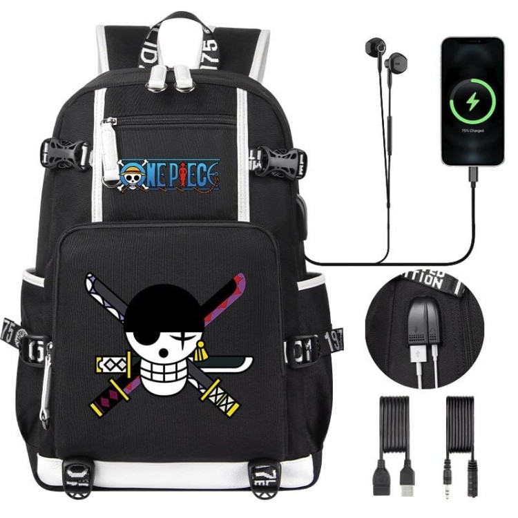 xrbanime Monkey D. Luffy 3D Zaino Casual Streetwear Borsa da viaggio