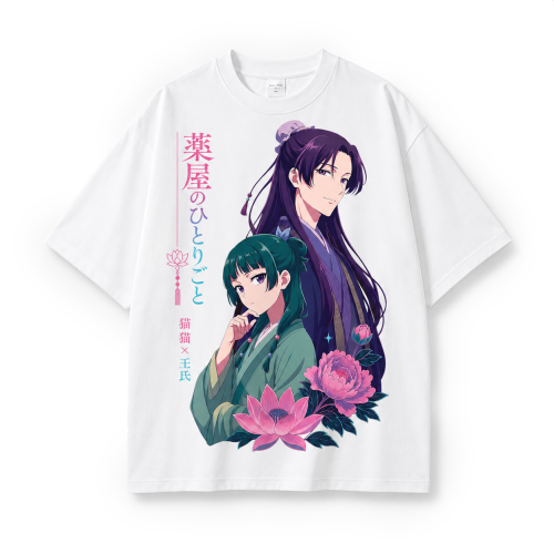Koszulka T-shirt Kusuriya no Hitorigoto Maomao x Jinshi – biała