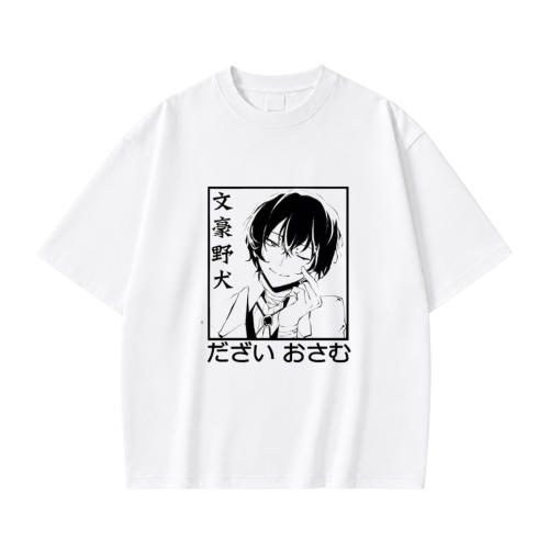 Koszulka Bungou Stray Dogs – biała, nadruk z przodu