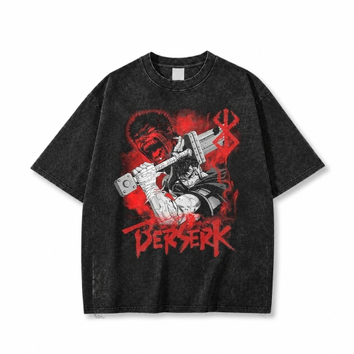 Koszulka Berserk – czarna sprana, nadruk z przodu