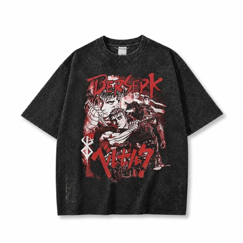 Koszulka Berserk – czarna sprana, nadruk z przodu