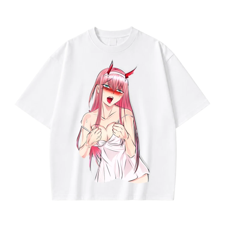 Koszulka Darling in the Franxx – biała, nadruk z przodu