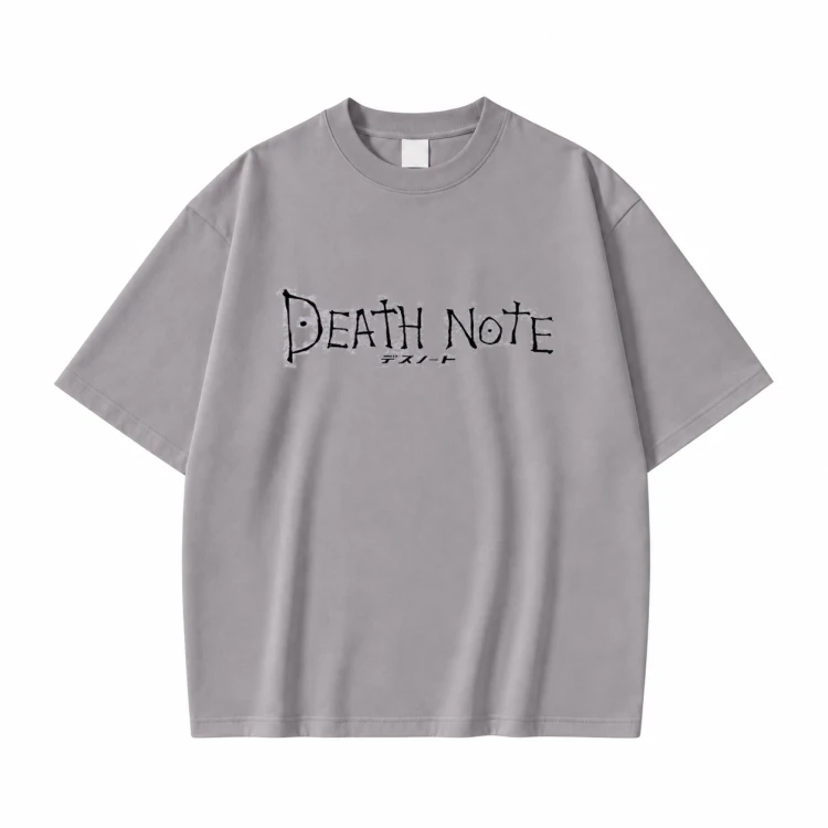 Koszulka Death Note – szara, nadruk z przodu