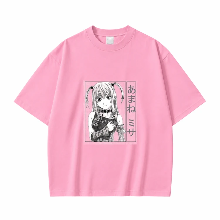 Koszulka Death Note Misa Amane – różowa, nadruk z przodu