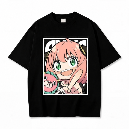 Koszulka T-shirt anime Spy x Family Anya - czarna