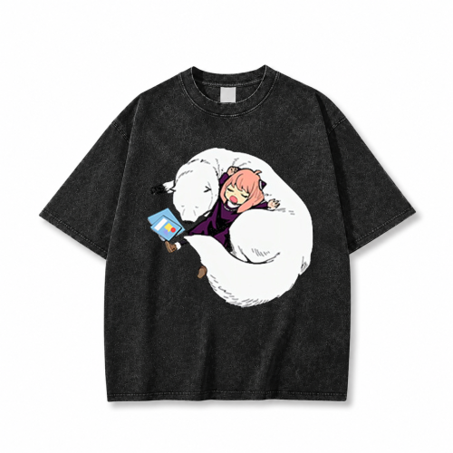 Koszulka T-shirt anime Spy x Family Bond - czarna sprana