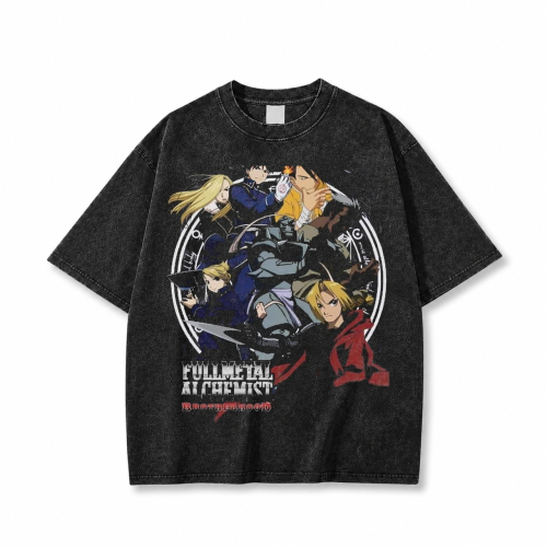 Fullmetal Alchemist koszulka z nadrukiem - czarna prana